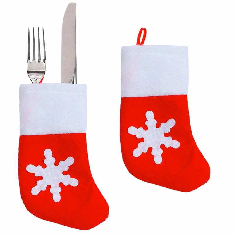 Christmas Socks Decoration Snowflake Tableware Holders