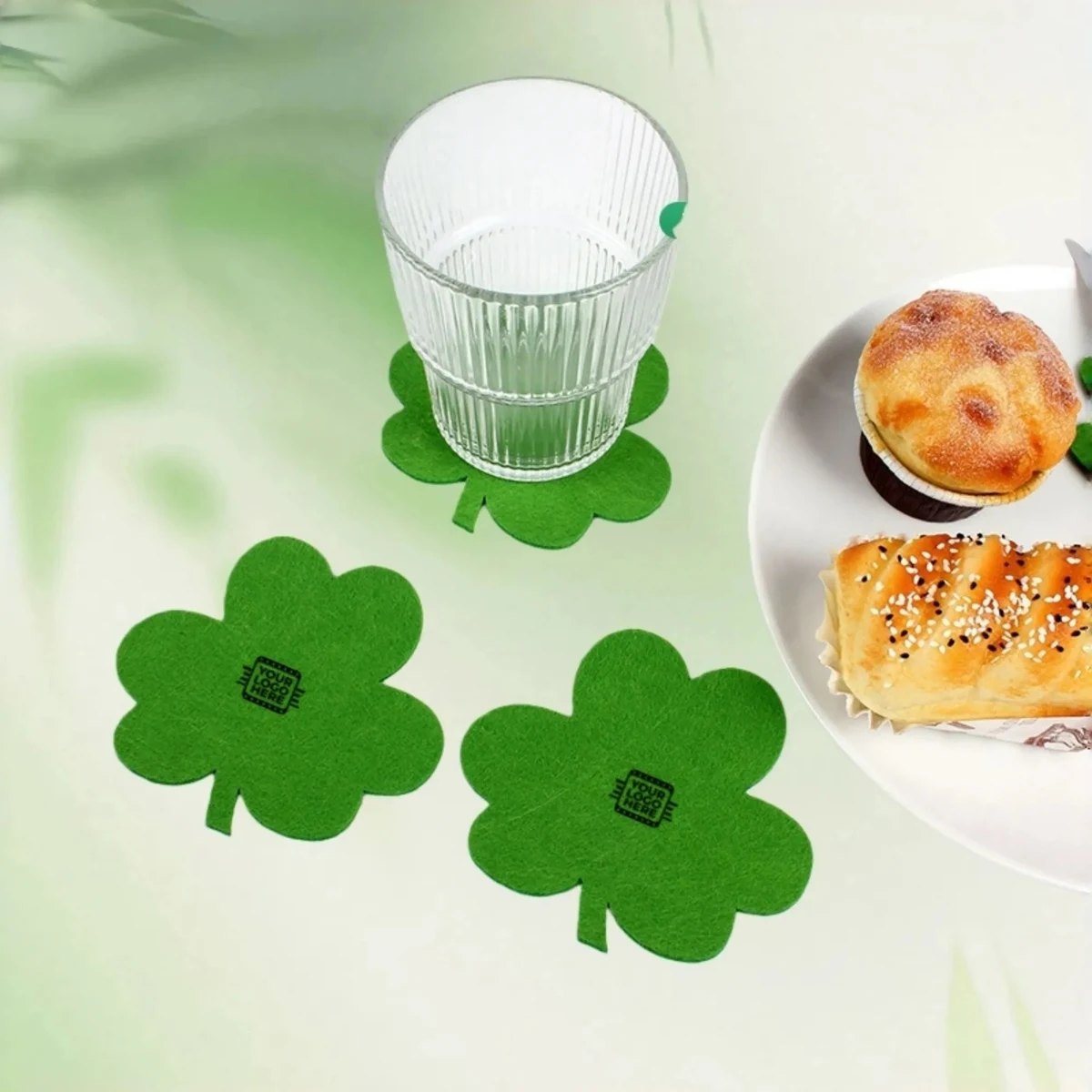 Shamrock Woven Tea Coaster Festival Decor 1