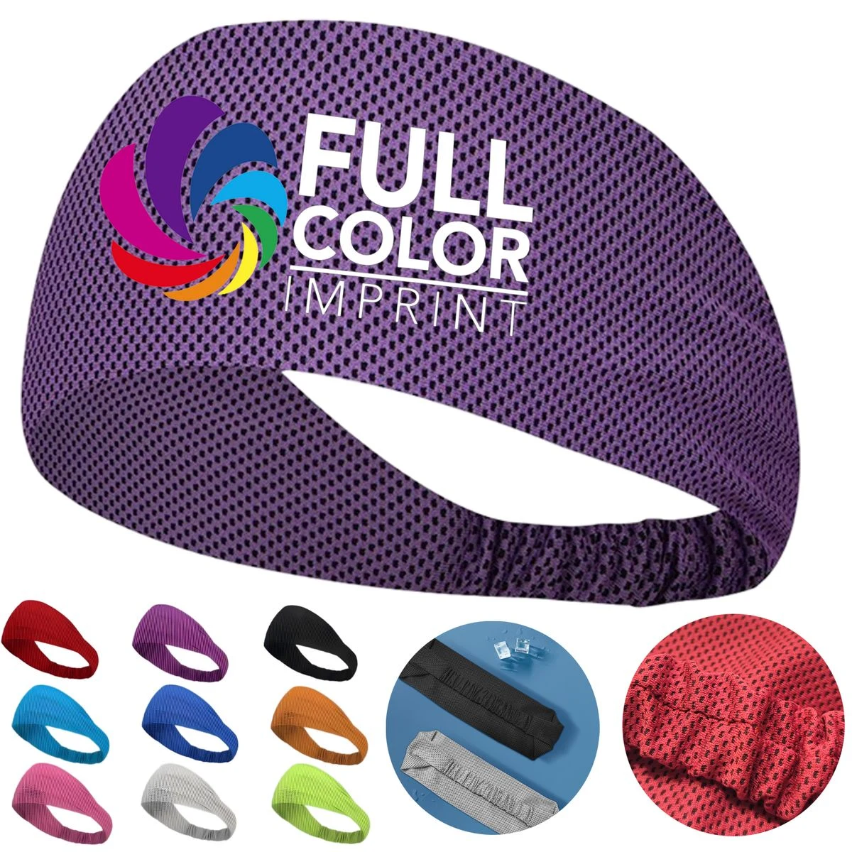 Full Color Ice Cool Sweat Absorbent Elastic Sports Headband 1
