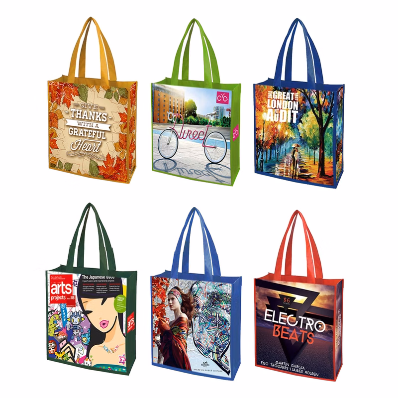 Free Shipping 80 gsm PET Non-Woven Color Trim Full-Color Sublimated Tote Bag