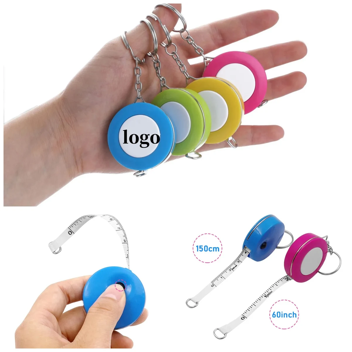 Small Tape Measure Keychains 5ft/ 1.5m Mini Retractable 1