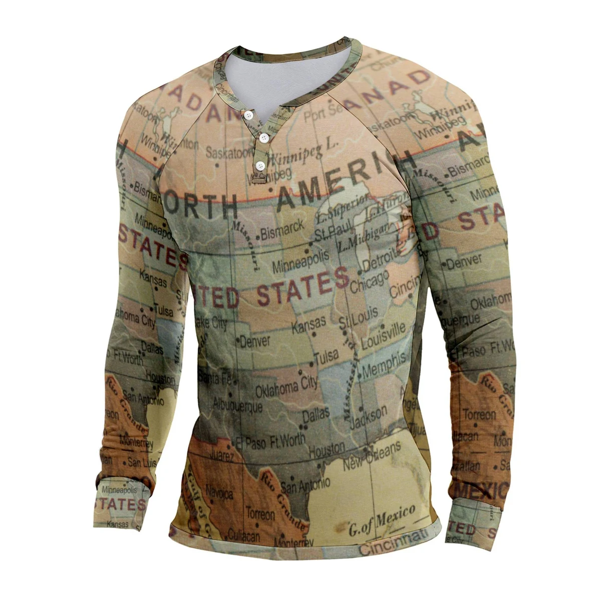 Custom 3-Button Henley Shirt Full Color Printed, custom dress shirt with logo imprint 1