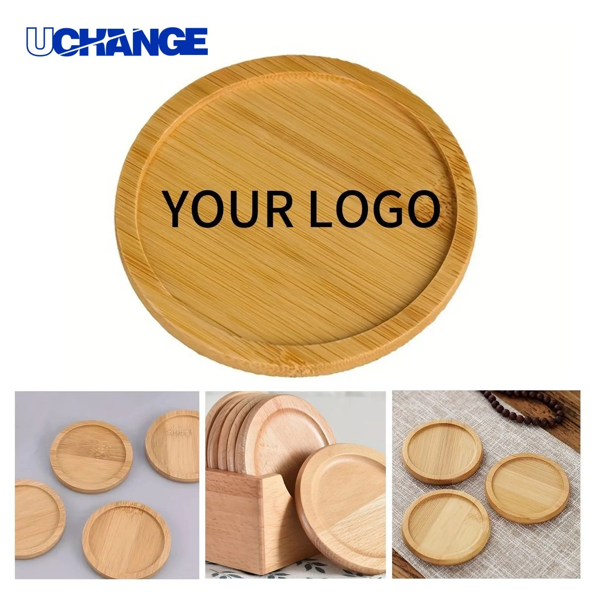 Bamboo Coaster with Laser Engraving Option 1