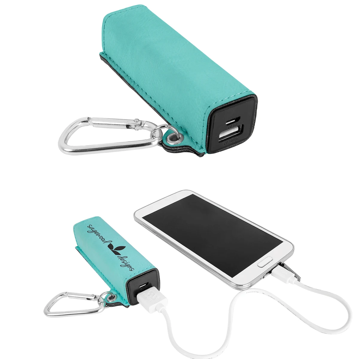 2200mAh Leatherette Power Bank with USB Cord 1