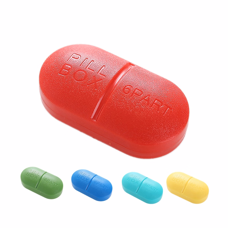 Oval Six-compartment Capsule Box