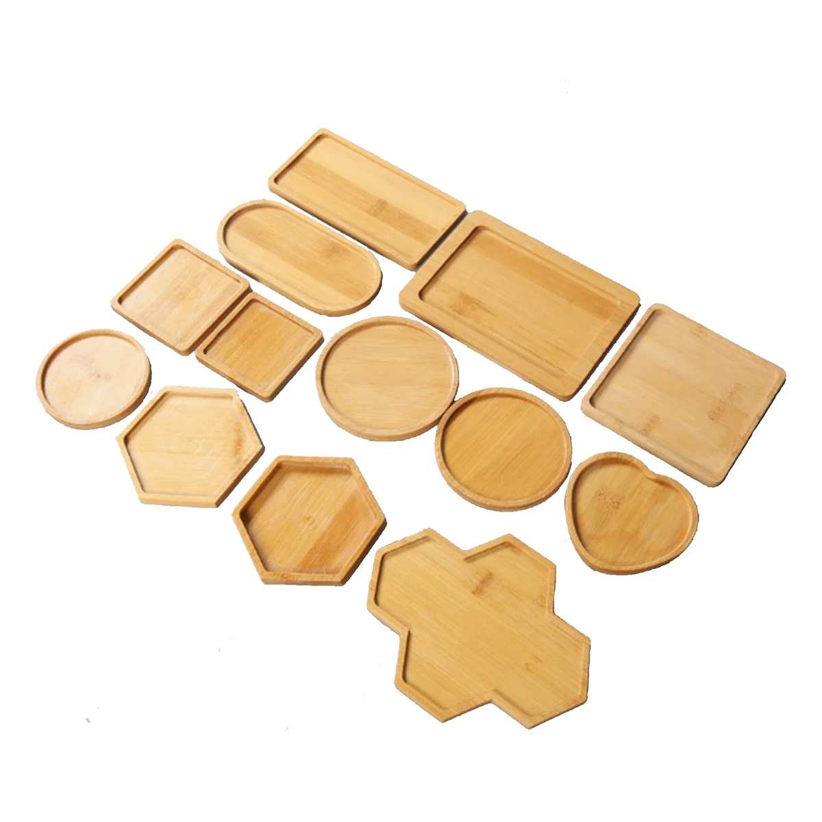 Flower Pot Tray Ceramic Cup Bamboo Mat 1