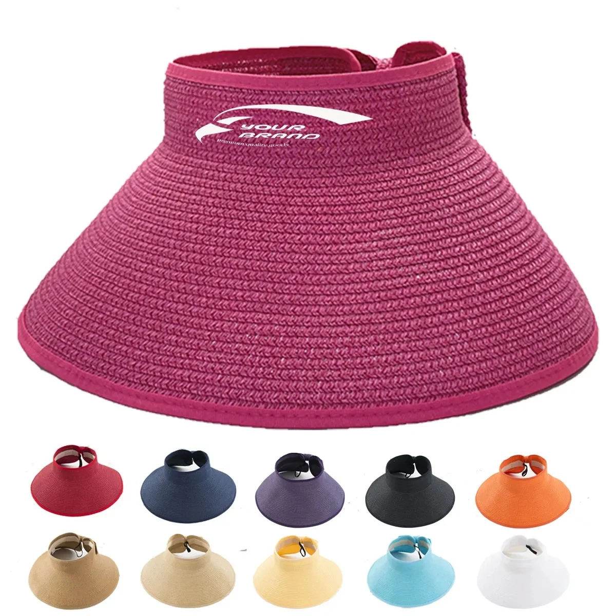Women's Foldable Wide Brim Roll Up Summer Sun Visor Hat 1