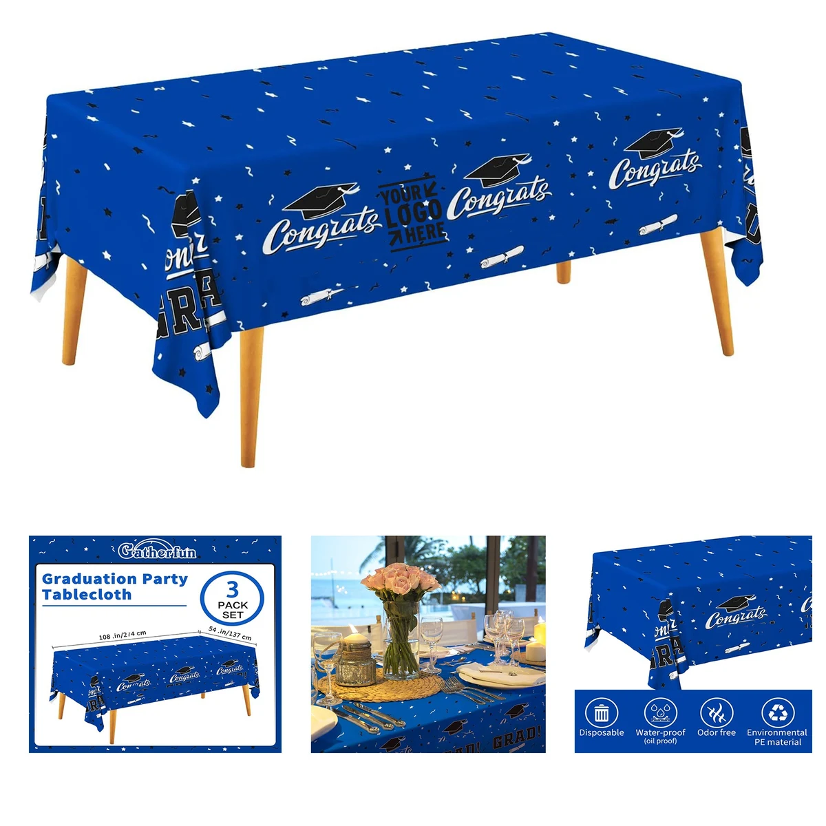 Graduation Gongrats Grad Tablecover Table Cloth 1