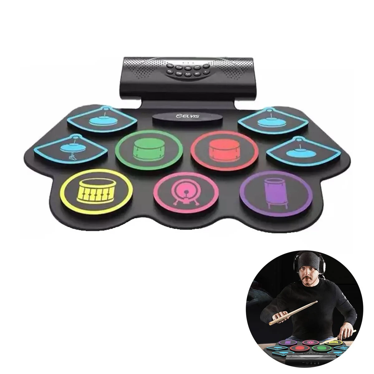 Portable Support for Bluetooth APP Hand Roll Drum 1