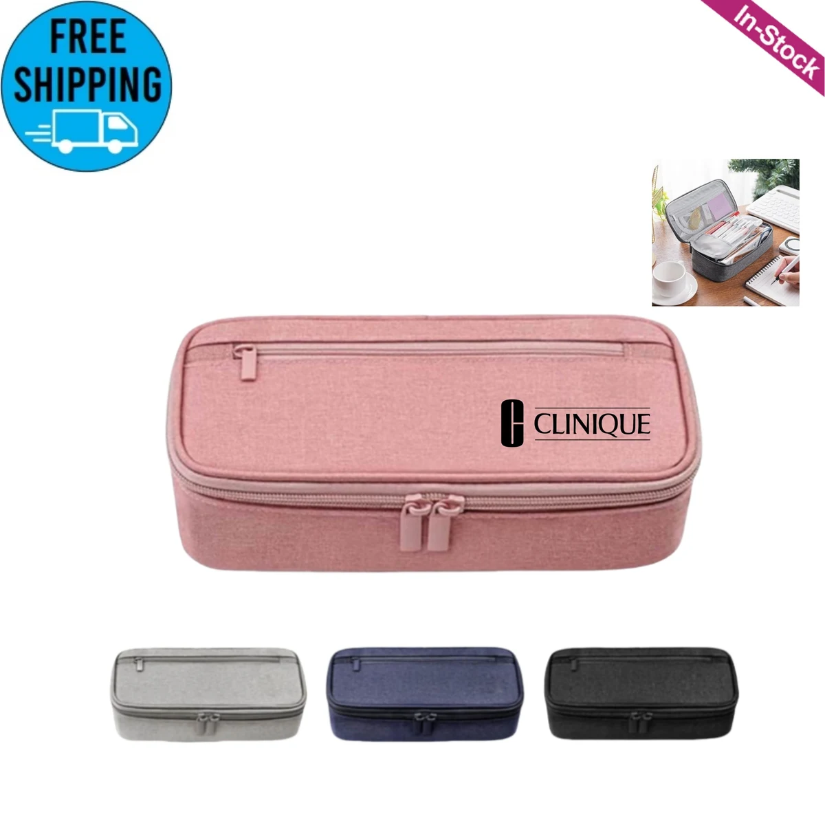 Large Capacity Pencil Pouch with Zipper Compartments 1
