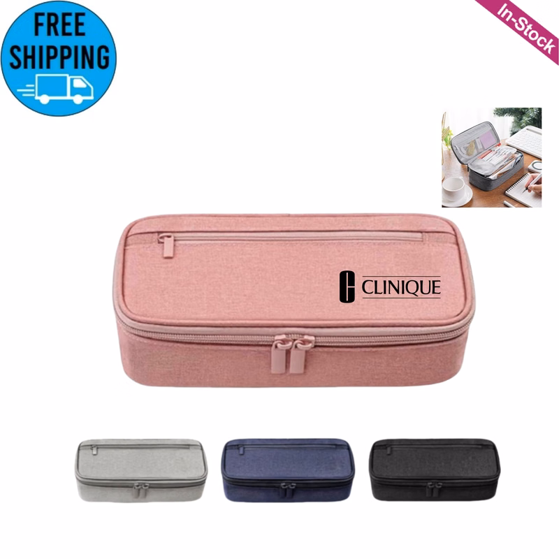 Large Capacity Pencil Pouch with Zipper Compartments