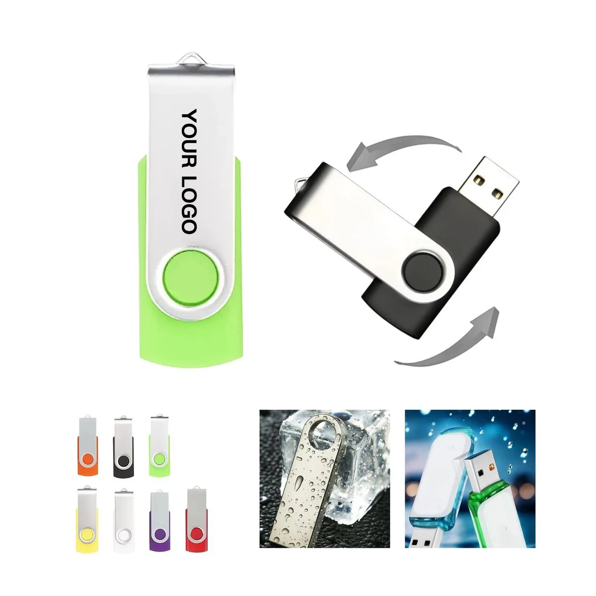 Stainless USB Flash Drive with 8GB Capacity 1