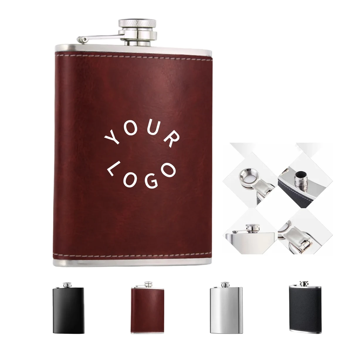 Eco-Friendly Steel Liquor Flask, custom water bottle with logo imprint 1