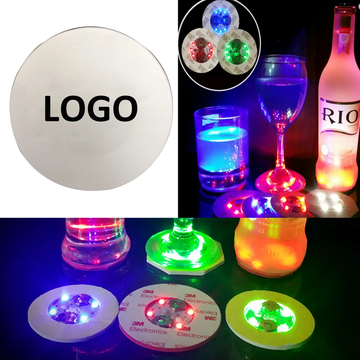 Led Bottle Sticker Coaster 1