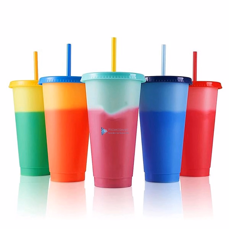 24oz Reusable Cold Drink Color Changing Cups