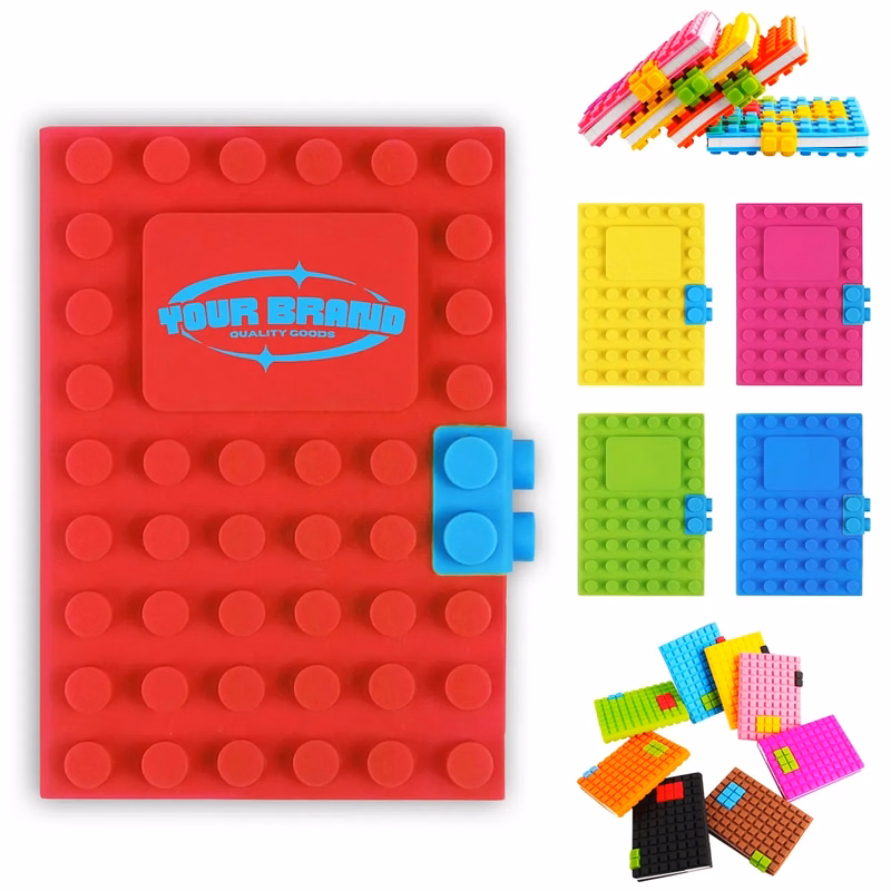 Custom Creative Building Block Silicone Student Notebook
