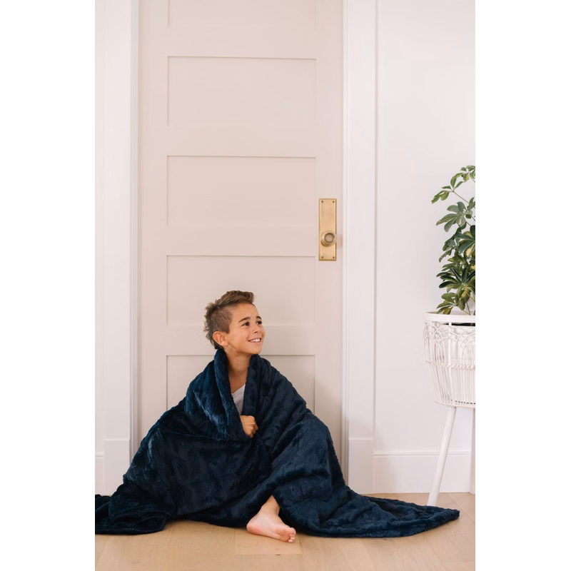 Patterned Faux Fur Zippered Midnight-Throw Luxury Blanket (50x60)