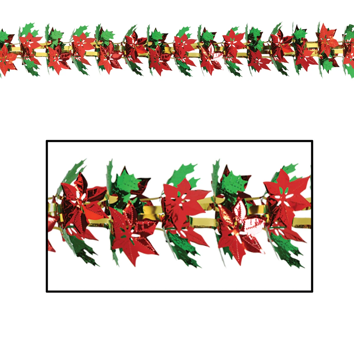 Poinsettia & Holly Garland/ Columns 1