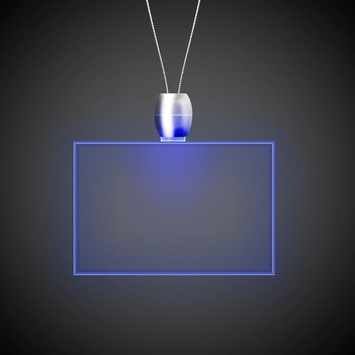 Rectangle Blue Light-Up Acrylic Pendant Necklace 1
