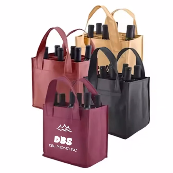 Non-Woven 6 Bottle Wine Gift Tote Bag