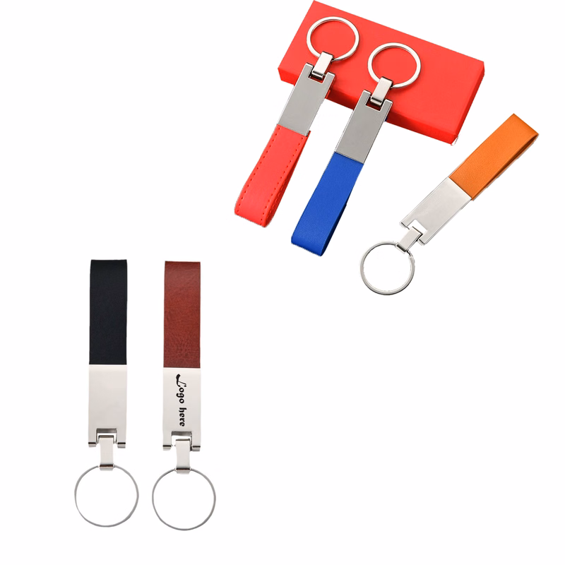 Fashion Metal Leather Car Keychain Pendant
