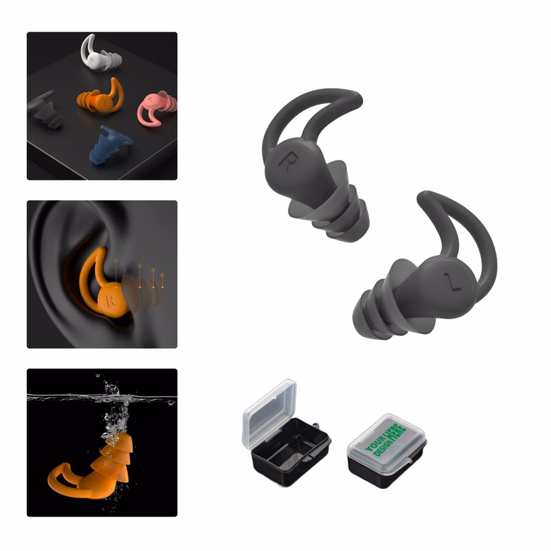 MOQ 50 Silicone Noise Reduction Earplugs for Sleep and Swimming