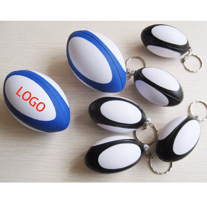 PU Football Stress Reliever Ball w/Key Chain