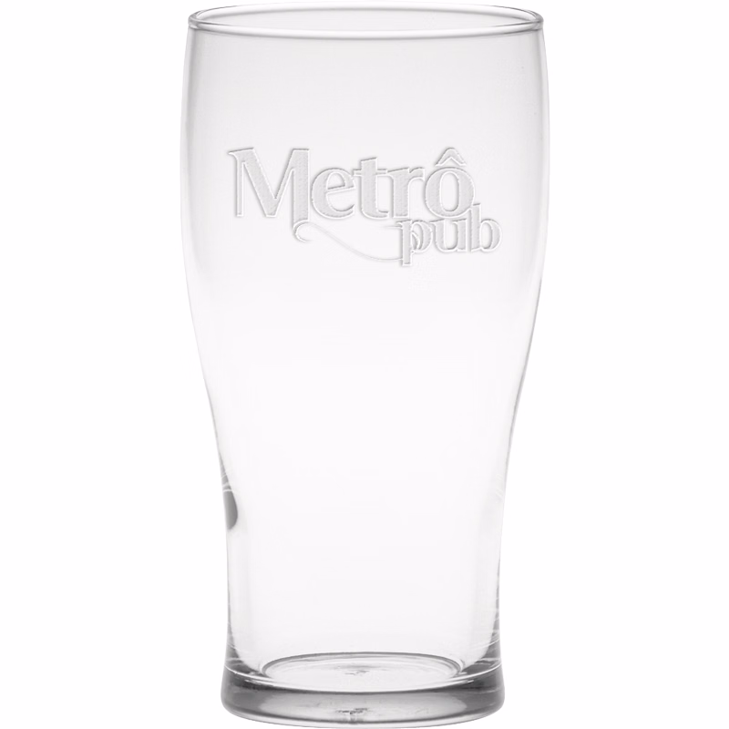 16 oz. Pub Glass - Deep Etched