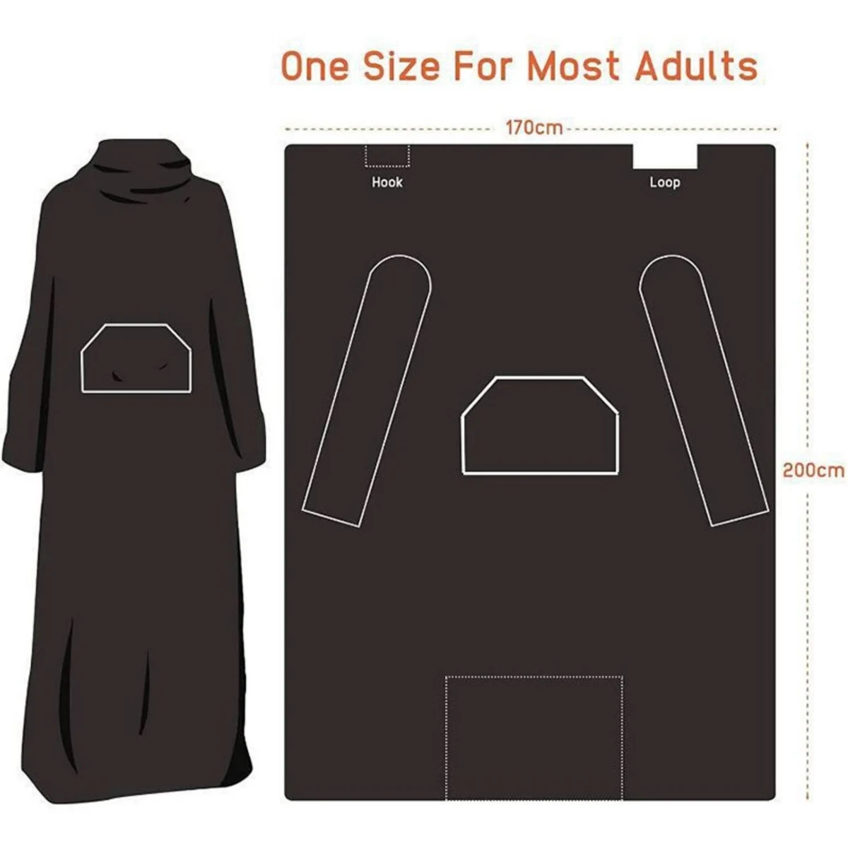 Microfiber Wearable Blanket With Long Sleeves 1