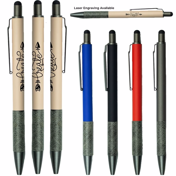 Custom Aluminum 2 in 1 Stylus Pen with Grip — Professional Writing Tool