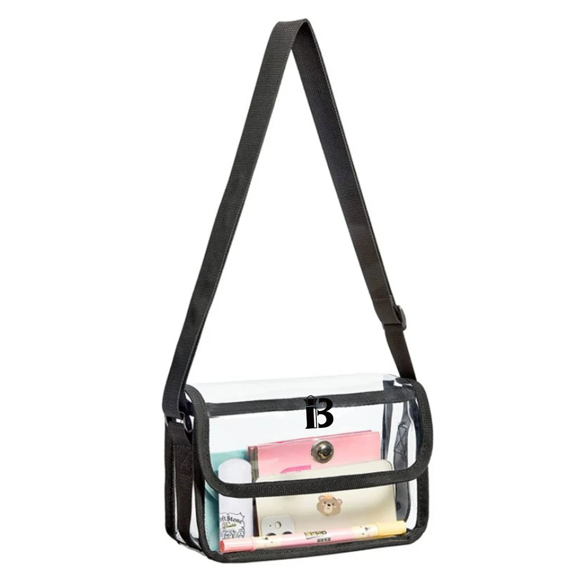 Clear PVC Messenger Bag Crossbody Stadium Approved Purse 1
