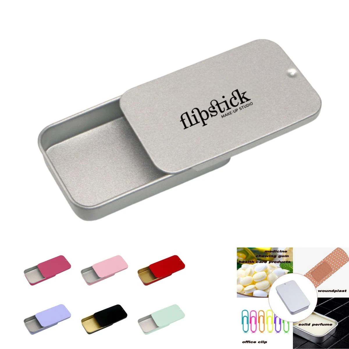 Slide Top Tin Containers 1