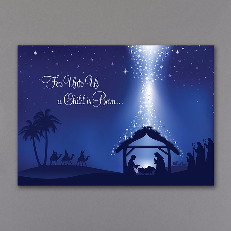 For Unto Us A Child Christmas Religious Card