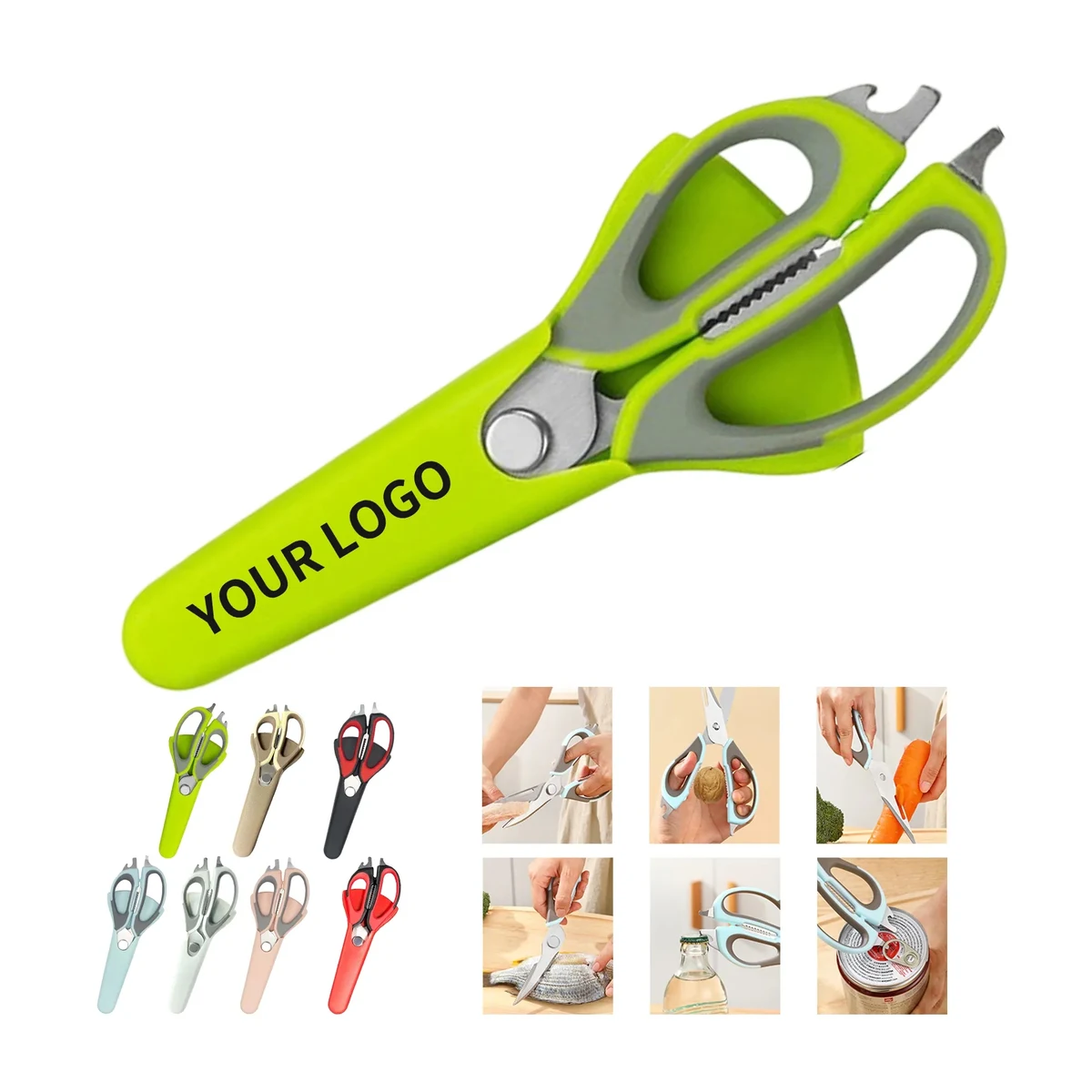 Magnetic Stainless Steel Kitchen Scissors with Sheath 1