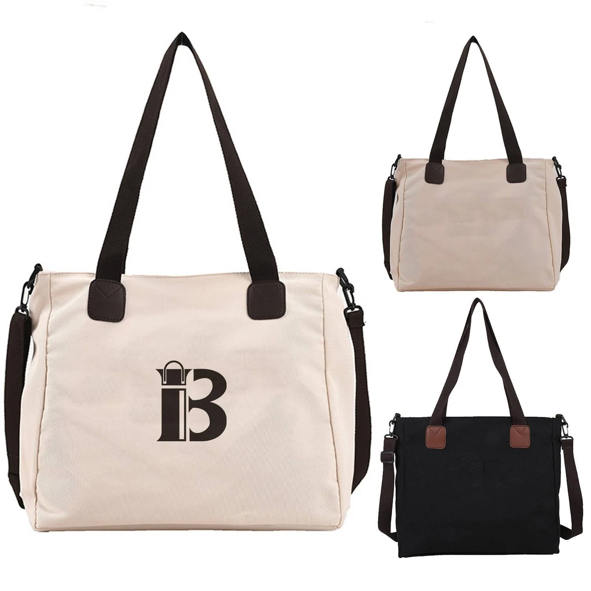 Monogram Canvas Bag, custom tote bag with logo imprint 1