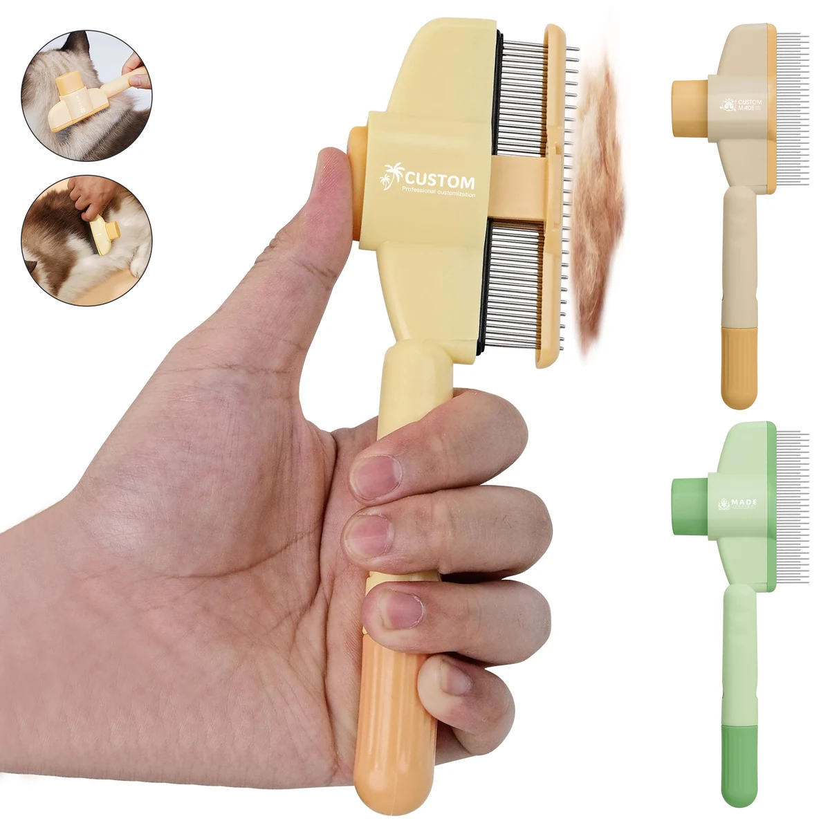 One-press Pet Hair Remover Grooming Comb 1