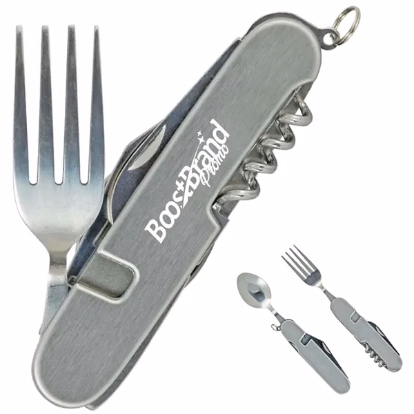 Custom Stainless Steel Camping Cutlery Multi Tool with Opener — Eco Travel