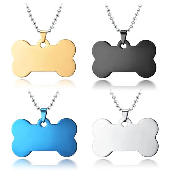 Custom Bone Shaped Stainless Steel ID Tag with Ball Chain — Pet Brand Activation 1