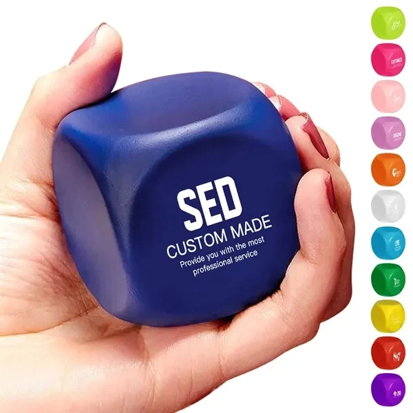 Custom 1.6 Inch Foam Dice Stress Ball — Executive Anxiety Relief Desk Accessory 1