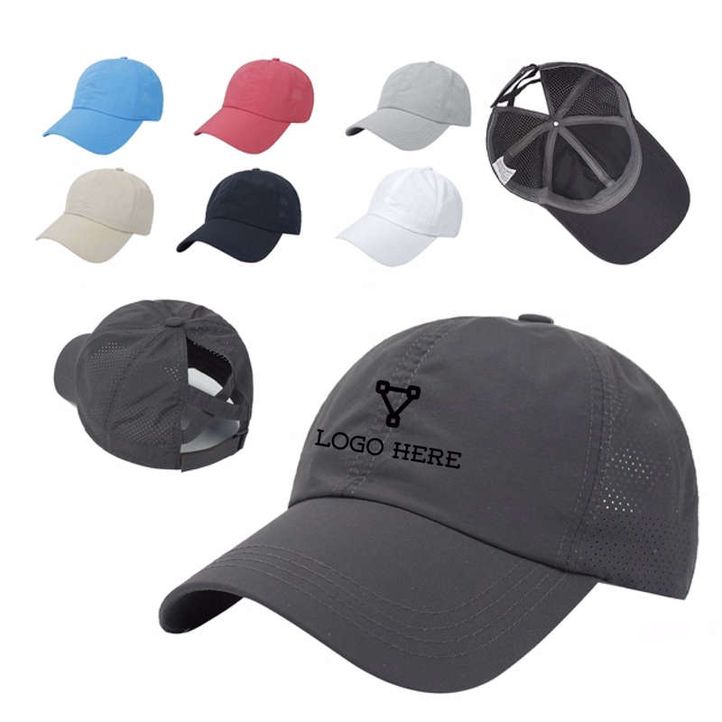 MOQ 50 Breathable Adjustable Mesh Baseball Cap for Outdoor Sports
