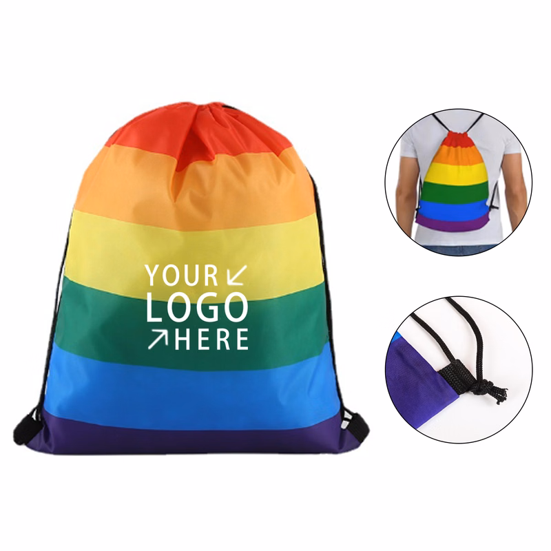 Pride Rainbow Drawstring Backpack Bag