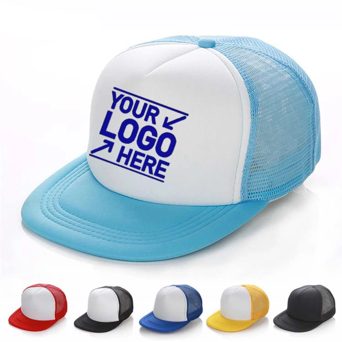 Flat Brim Trucker Hat 1