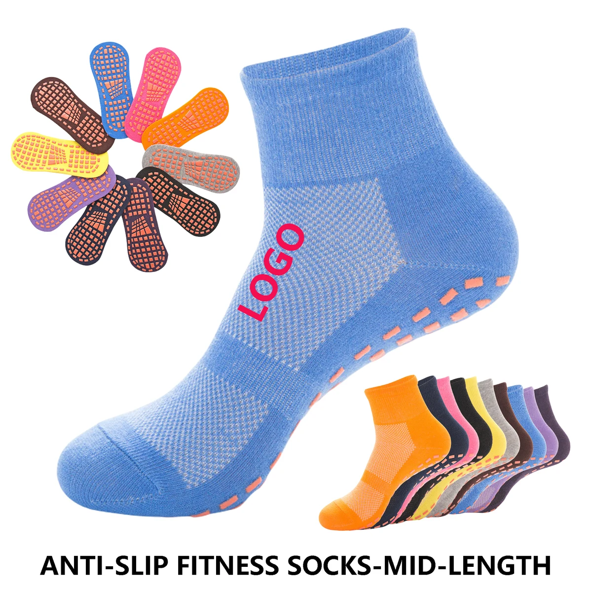 Custom Logo Anti-Slip Socks for Kids and Adults 1