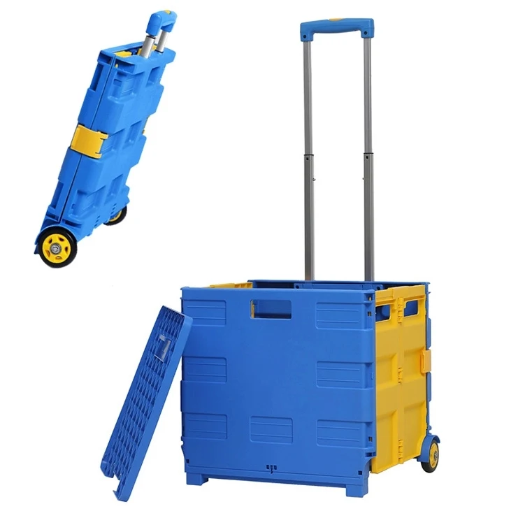 Folding Cart on Wheels with Lid Cover 1