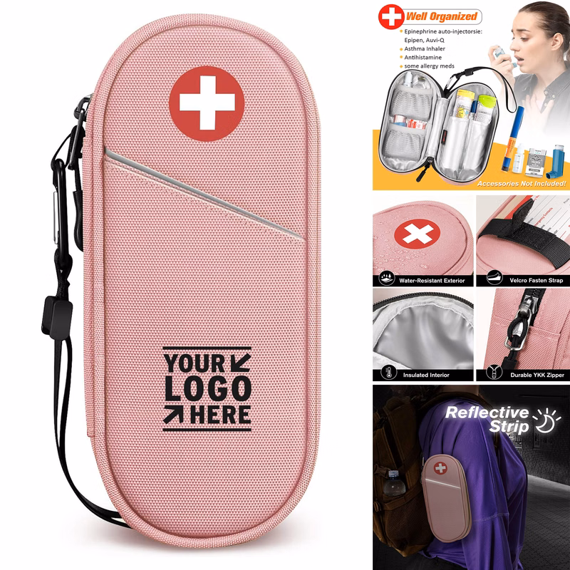 EpiPen Medical Emergency Carrying Case Pouch Insulated Travel Medication Organizer Bag 