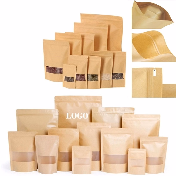 Reusable Kraft Paper Sealing Bag With Window