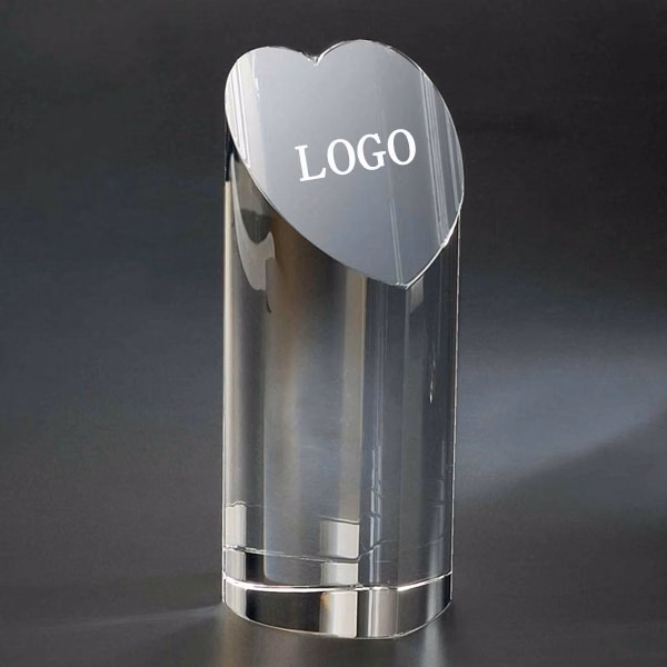 Crystal Heart of a Champion Trophy Award