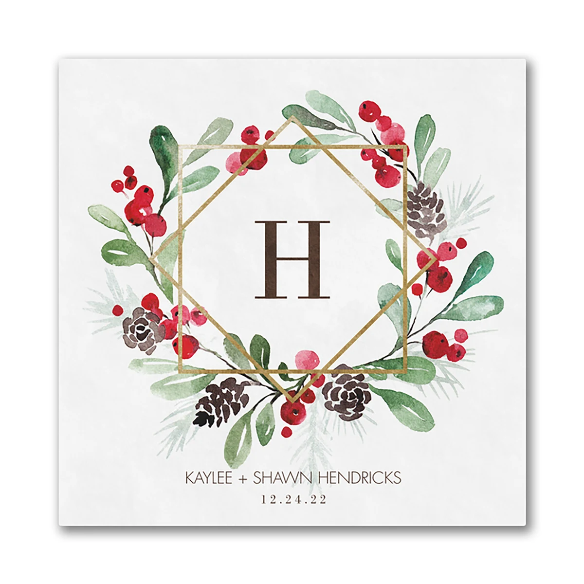 Holiday Greenery Luncheon Ooh La Color Napkin 1