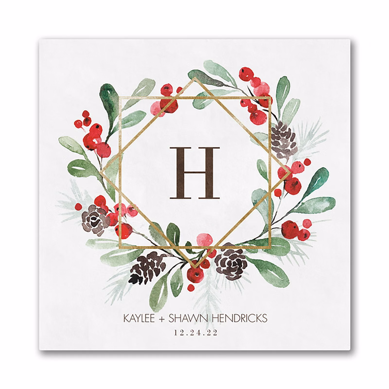 Holiday Greenery Luncheon Ooh La Color Napkin