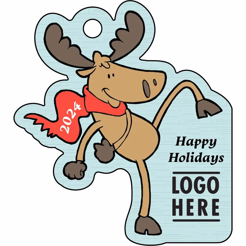 1/4" Recycled Wood Ornaments-Moose w/ Scarf